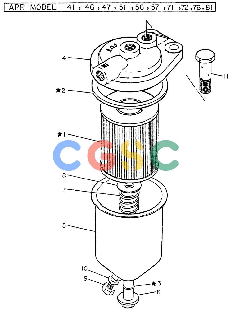 神钢零件查询(FD6T04) - NISSAN DIESEL ENGINE - LK500 (1/06-12/06) (04-007) - FILTER-FUEL (INNER PARTS) Kobelco