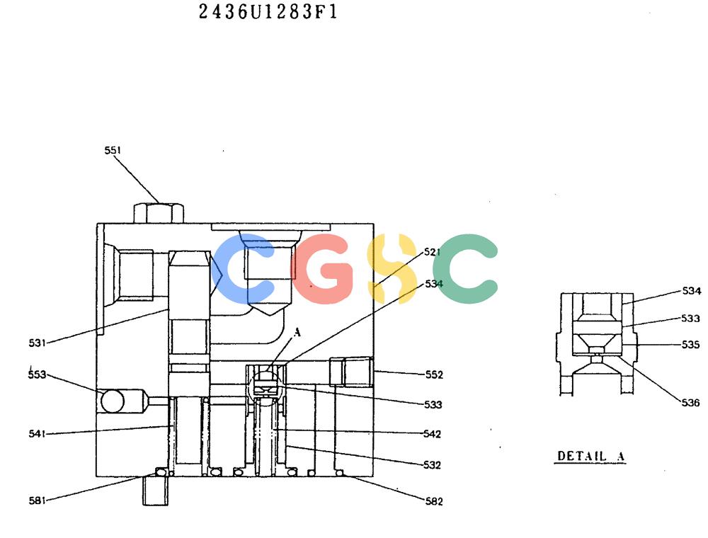 神钢零件查询(MD320BLC) - EXCAVATOR BTW YC0301 - YC0747 (1/80-12/06) (11-014) - VALVE ASSY, REDUCTION 2436U1283 F1 Kobelco