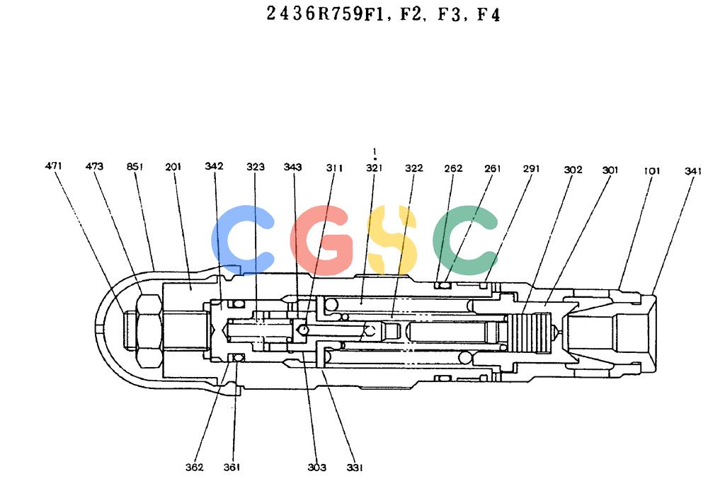 神钢零件查询(MD450BLC) - EXCAVATOR BTW TS0201 - TS0394 (1/80-12/06) (11-005) - VALVE ASSY, RELIEF Kobelco