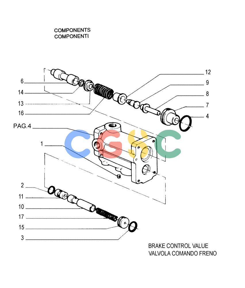 纽荷兰零件查询(FL175) - CRAWLER LOADER (N.A. VERSION) (6/92-) (2.304[05]) - BRAKE CONTROLS New Holland Constructuion