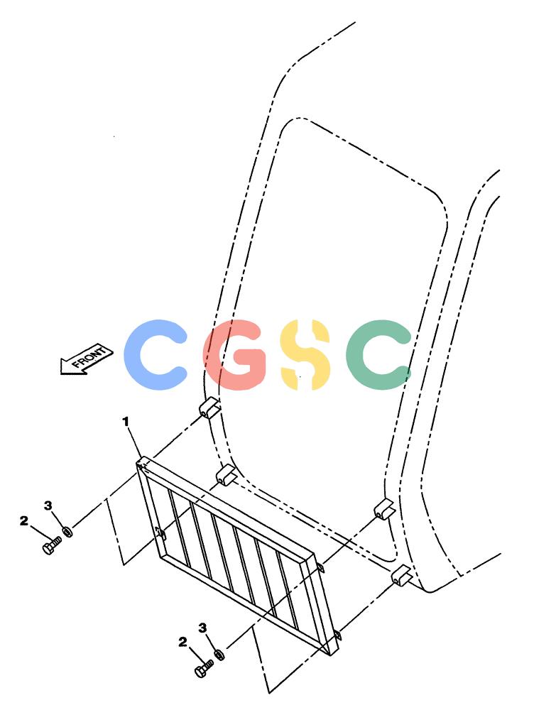 纽荷兰零件查询(E805) - CRAWLER EXCAVATOR TIER 3 (7/06-) (09-045-00[01]) - CAB GUARD - WINDSHIELD, LOWER (STONE) New Holland Constructuion