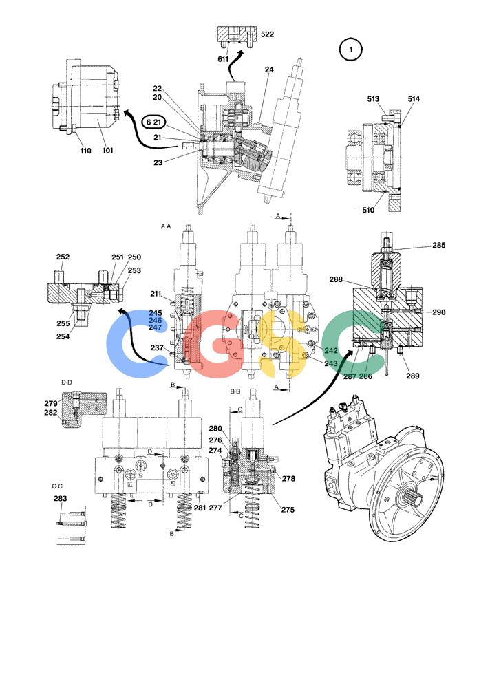 纽荷兰零件查询(EC350) - CRAWLER EXCAVATOR (2/00-) (22.020[002]) - DOUBLEPUMP (S/N 735033-UP) New Holland Constructuion