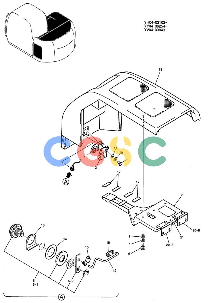 纽荷兰零件查询(E115SR) - CRAWLER EXCAVATOR ASN YV04-03043 (01-044) - COVER ASSY New Holland Constructuion