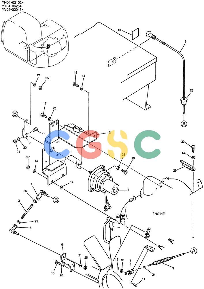 纽荷兰零件查询(E135SR) - CRAWLER EXCAVATOR ASN YY04-06254 (01-016) - CONTROL ASSY, ENGINE New Holland Constructuion