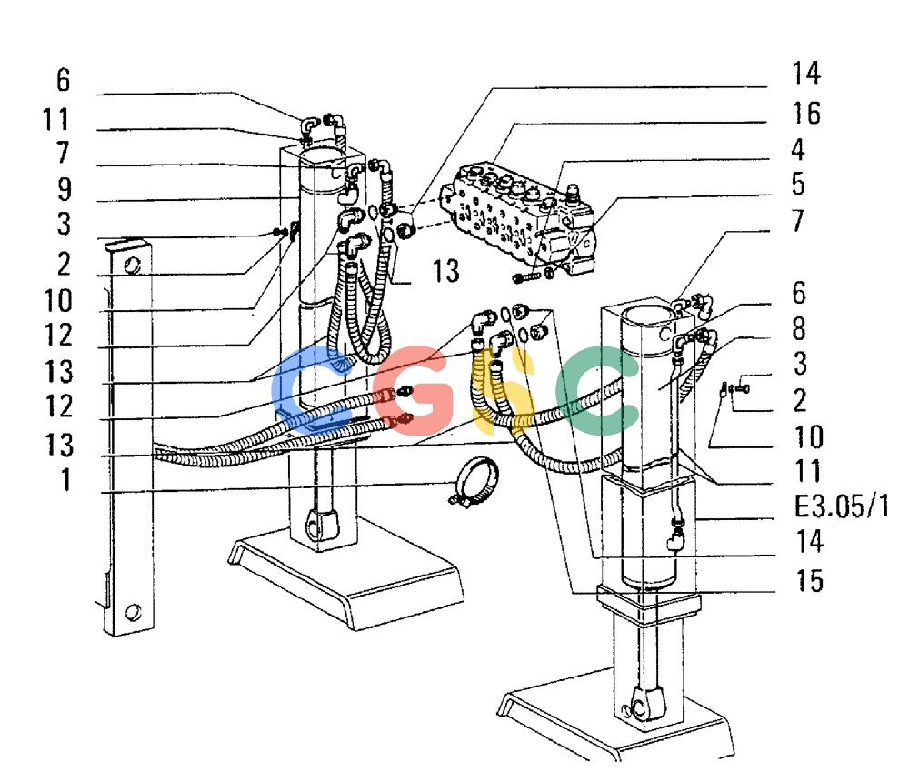 纽荷兰零件查询(FL5B) - CRAWLER LOADER (E3.02/2[005]) - HYDRAULIC SYSTEM New Holland Constructuion