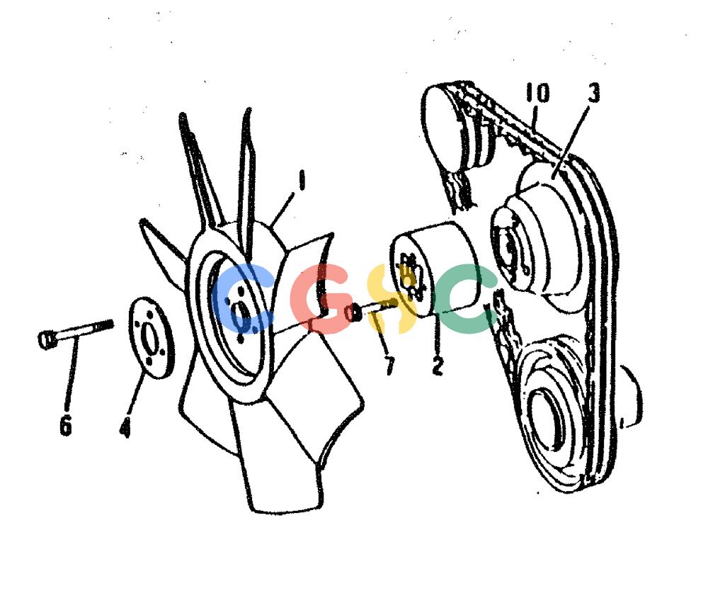 神钢零件查询(6D31-T) - MITSUBISHI DIESEL ENGINE - MD200BLC EXCAVATORS (1/06-12/06) (02-004) - FAN AND PULLEY Kobelco