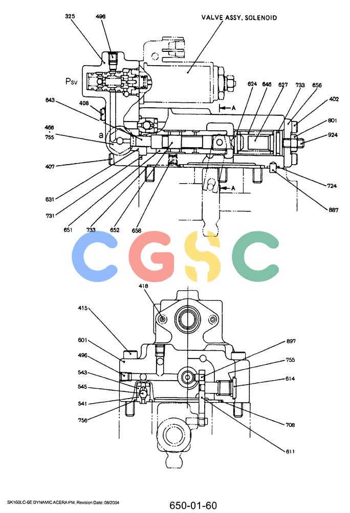 神钢零件查询(SK160LC-6E) - DYNAMIC ACERA EXCAVATOR 08/2004 ASN YM03U0523 (8/04-12/07) (07-026) - REGULATOR PUMP (YM10V01001F2) Kobelco