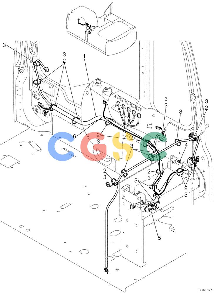 纽荷兰零件查询(E215B) - CRAWLER EXCAVATOR - TIER 3 (NA) - ASN N7DA21001 (1/07-) (1.083[00]) - HARNESS ASSEMBLY, CAB (YN14E00056F1) New Holland Constructuion