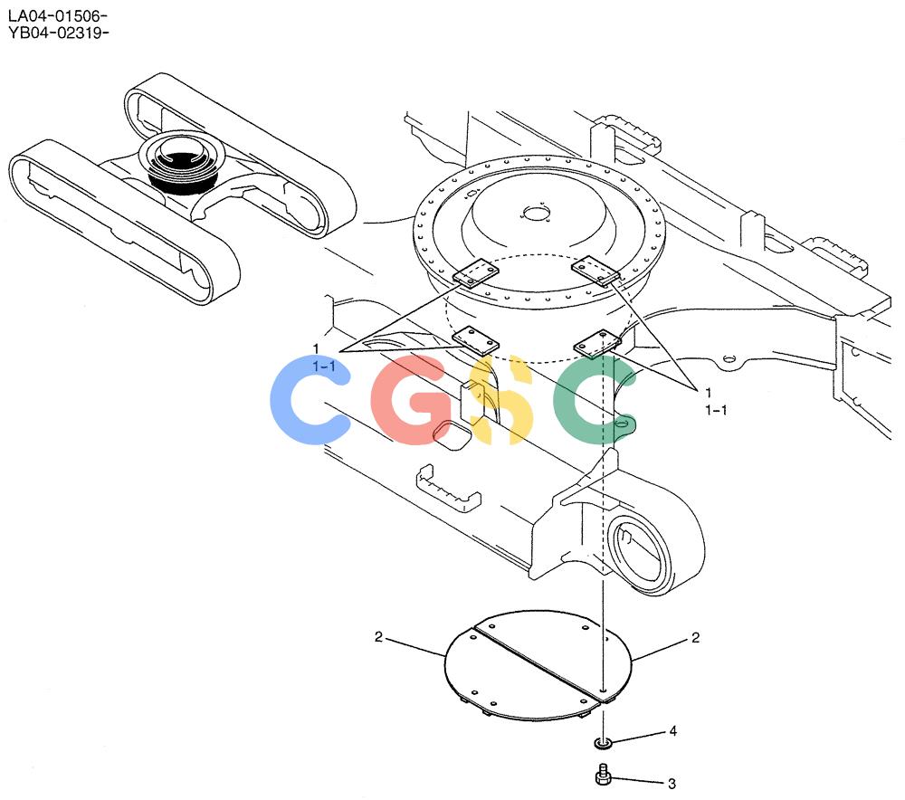 纽荷兰零件查询(E200SRLC) - CRAWLER EXCAVATOR BTW LA04-01506 - LA04-01625 (05-007) - COVER ASSY, UNDER New Holland Constructuion