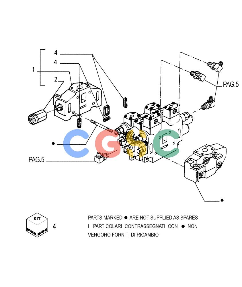 纽荷兰零件查询(FD255) - CRAWLER DOZER (N.A. VERSION) (7/95-) (3.436[02]) - 3 SPOOL VALVE - COMPONENTS New Holland Constructuion