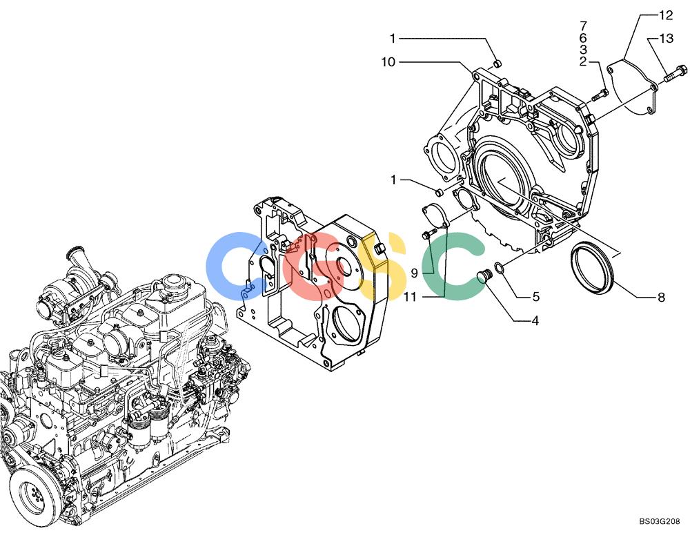 纽荷兰零件查询(E175B) - CRAWLER EXCAVATOR TIER 3 (NA) - N7DA16301 - (5/07-) (09-08[00]) - FLYWHEEL HOUSING (101460740001) New Holland Constructuion
