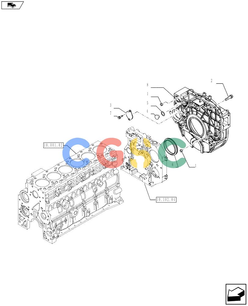 神钢零件查询(F4HFE613S A002) - ENGINE 504375985 - YN02P00080P1 (9/10-) (10.102.03) - CRANKCASE COVERS (2852424) Kobelco