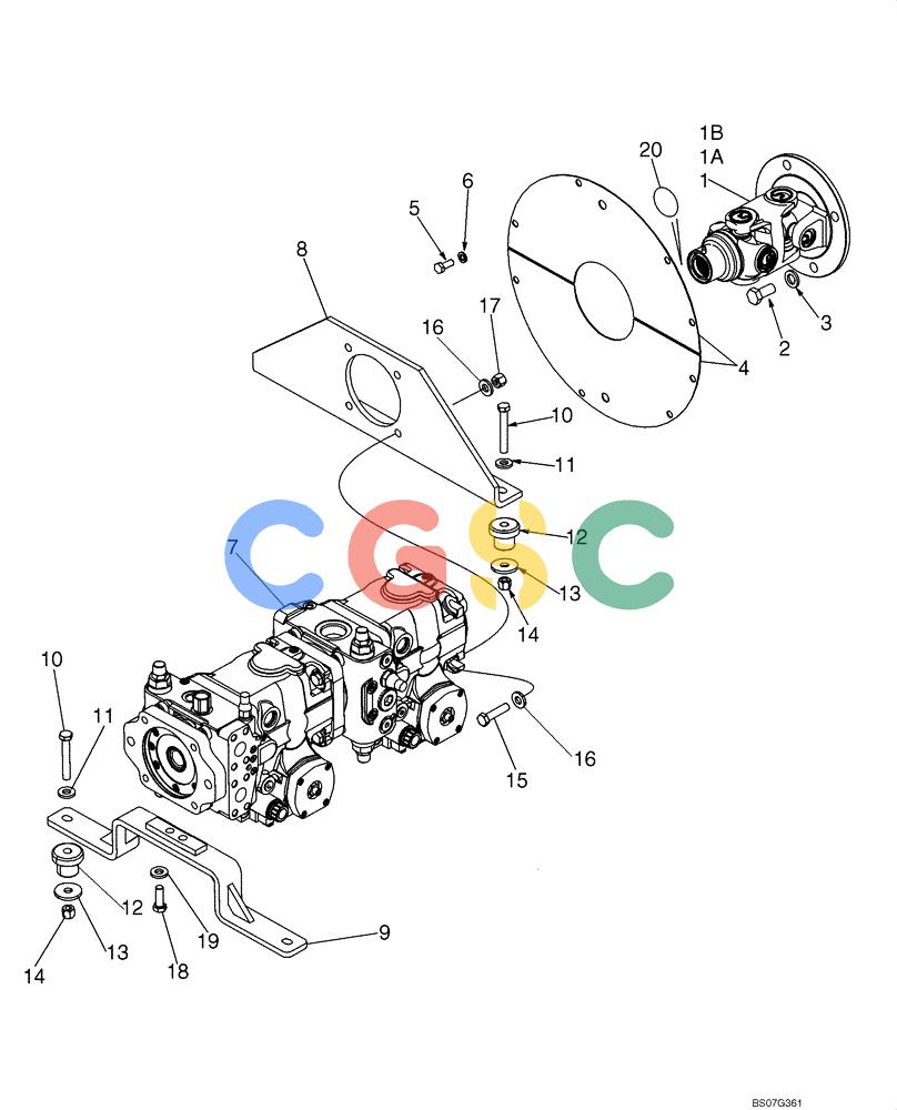 纽荷兰零件查询(D150B) - CRAWLER DOZER TIER 3 (HYDRO) (10/07-) (06-01) - MOUNTING - PUMP, HYDROSTATIC TANDEM AND DRIVESHAFT New Holland Constructuion