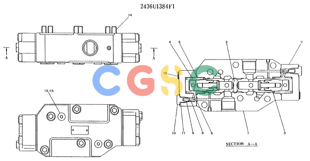 神钢零件查询(K907LC) - MARK II EXCAVATOR ASN YQ0565 (GLOBAL) (1/87-12/03) (11-041) - VALVE ASSY, BRAKE Kobelco