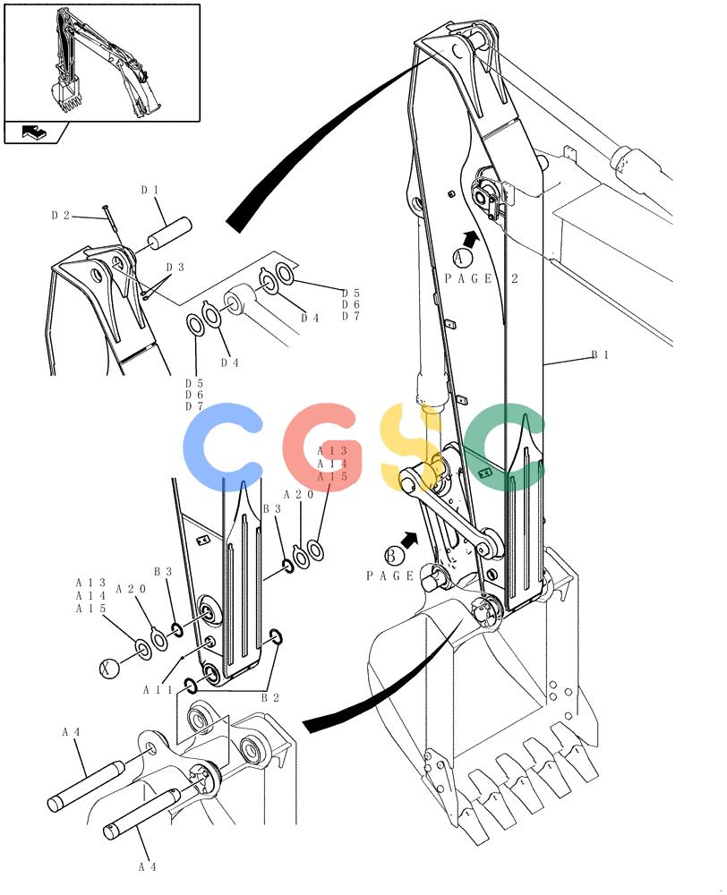 纽荷兰零件查询(E235BSR) - CRAWLER EXCAVATOR (5/07-) (2.008[01]) - DIPPER STICK (2,94M) New Holland Constructuion