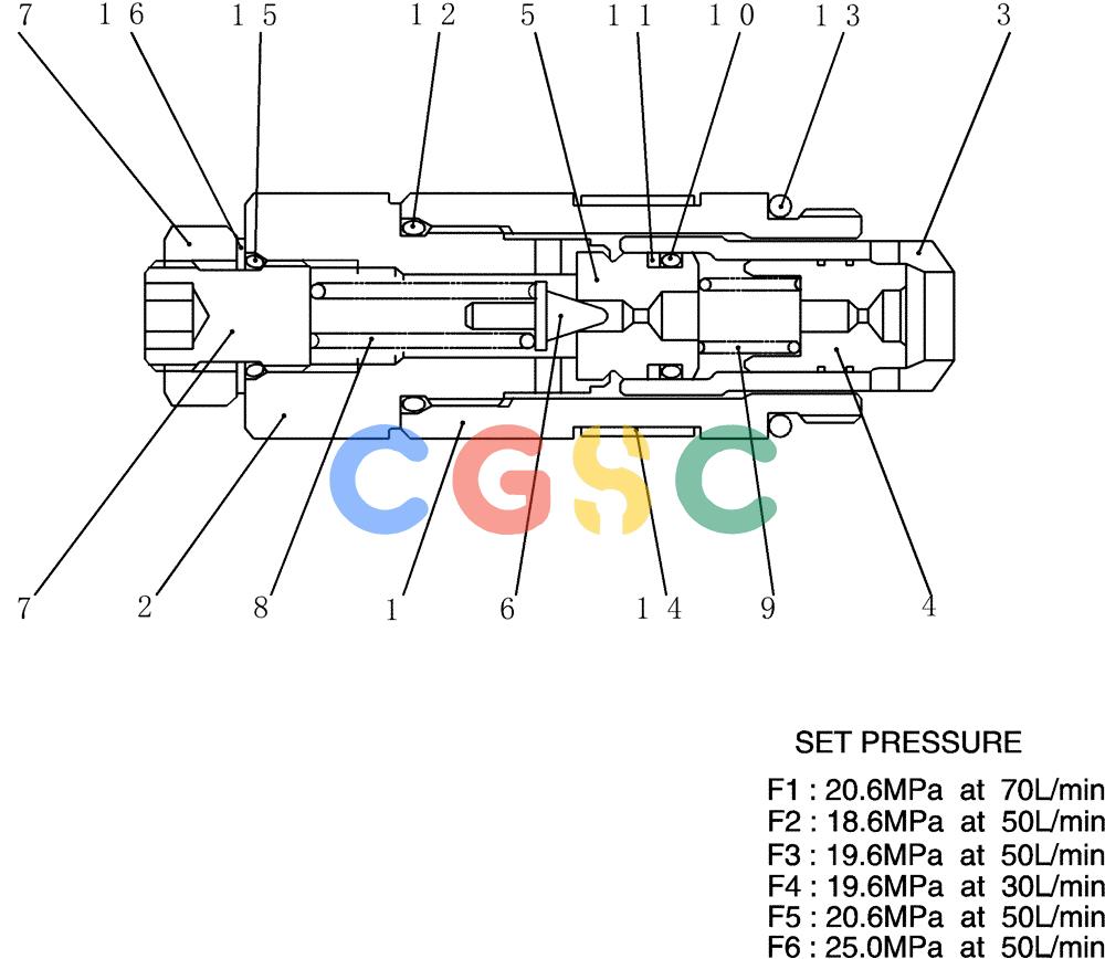 神钢零件查询(200-8) - EXCAVATOR S/N YN11-45001 - (1/06-12/09) (HC181-01-1) - VALVE ASSY, RELIEF Kobelco