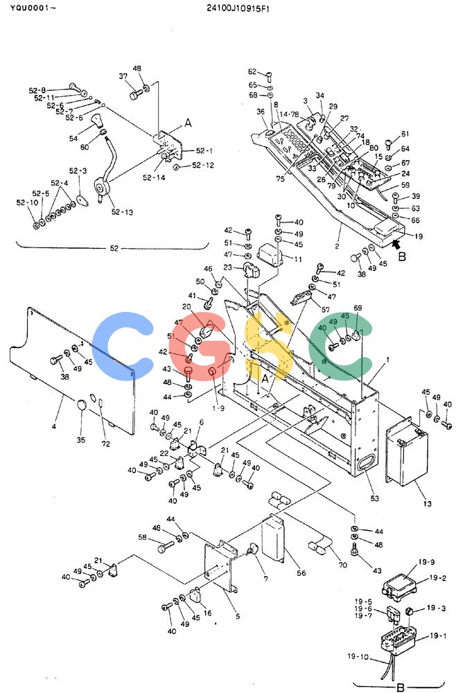 神钢零件查询(MD200BLC) - EXCAVATOR ASN YQU0001 (1/80-12/06) (05-009) - PANEL ASSY, INST Kobelco