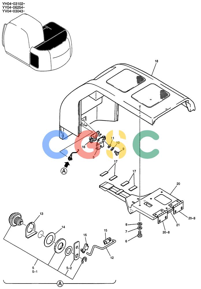 纽荷兰零件查询(E135SR) - CRAWLER EXCAVATOR ASN YY04-06254 (01-044) - COVER ASSY New Holland Constructuion