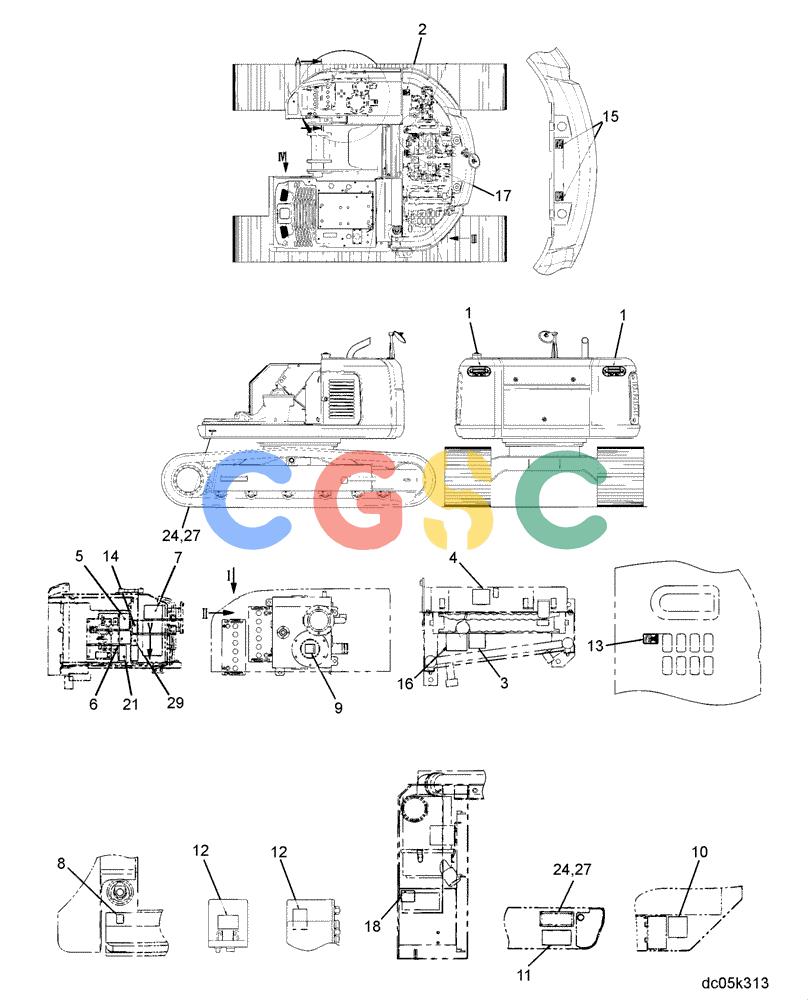 纽荷兰零件查询(E130) - CRAWLER EXCAVATOR (N.A.) (1/06-) (09 -52[00]) - DECALS - FRAME (POSITION) New Holland Constructuion