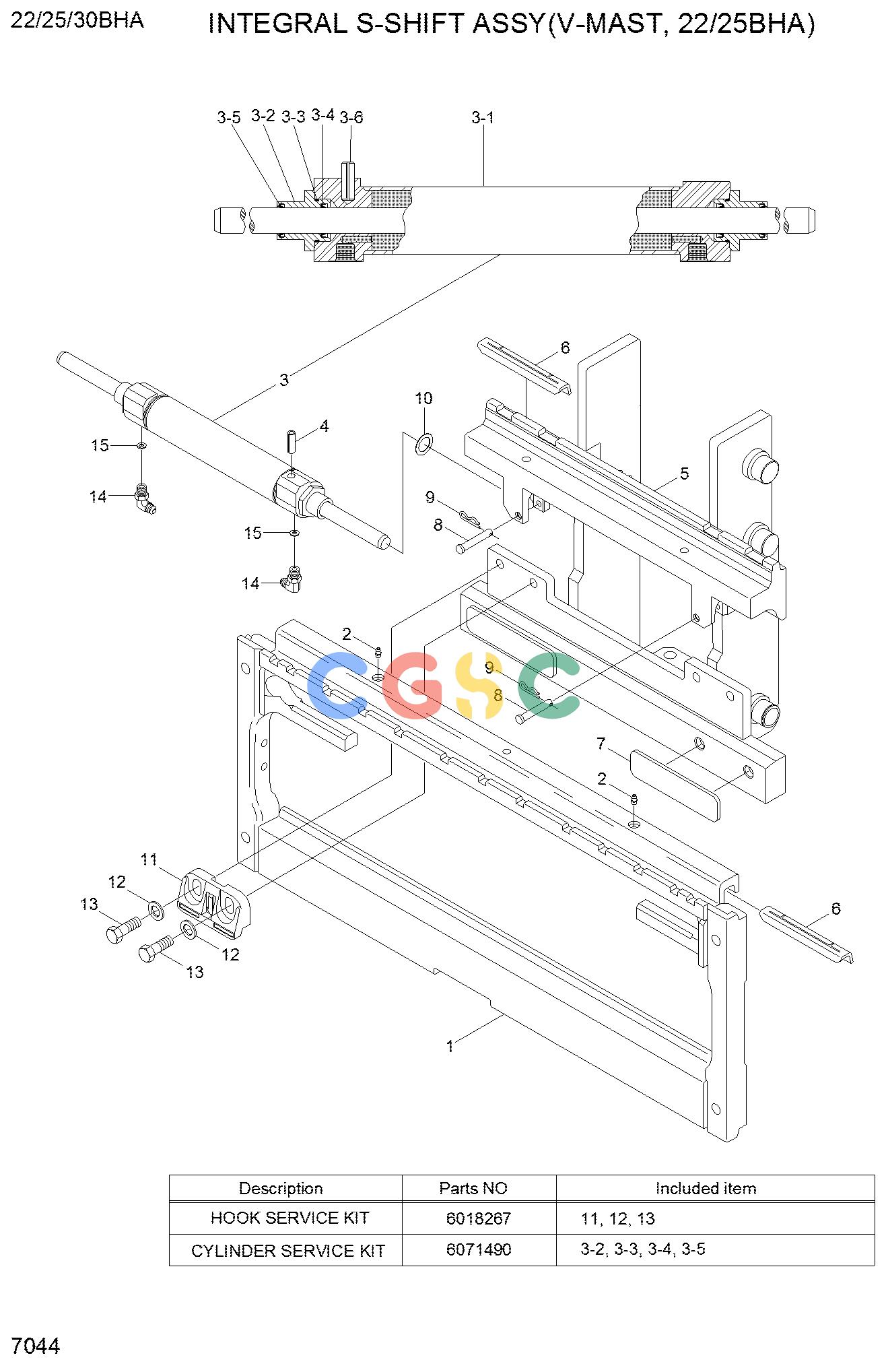 现代零件查询25/30LC-7M INTEGRAL SIDE SHIFT ASSY(V-MAST,25LC-7M)EPC Hyundai 