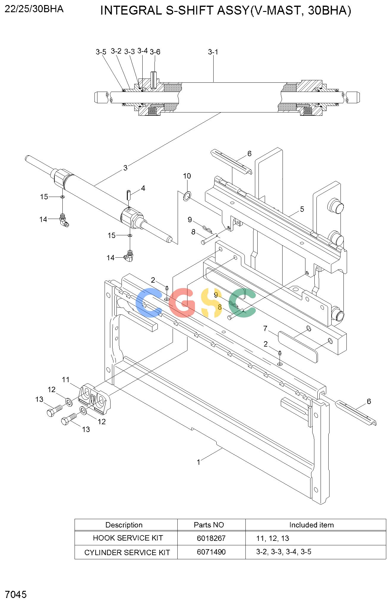 现代零件查询25/30LC-7S INTEGRAL SIDE SHIFT (V-MAST, 25LC-7S)EPC Hyundai 