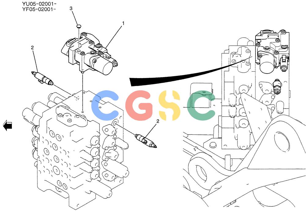 纽荷兰零件查询(E235BSRNLC) - CRAWLER EXCAVATOR ASN YU05-02001 (05-001) - VALVE INSTAL New Holland Constructuion