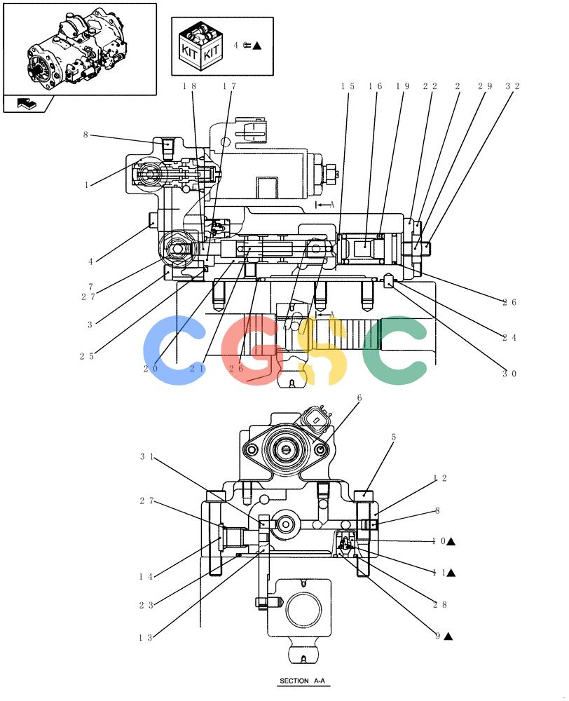 纽荷兰零件查询(E235BSR) - CRAWLER EXCAVATOR (5/07-) (1.030[05]) - HYDRAULIC PUMP - COMPONENTS New Holland Constructuion