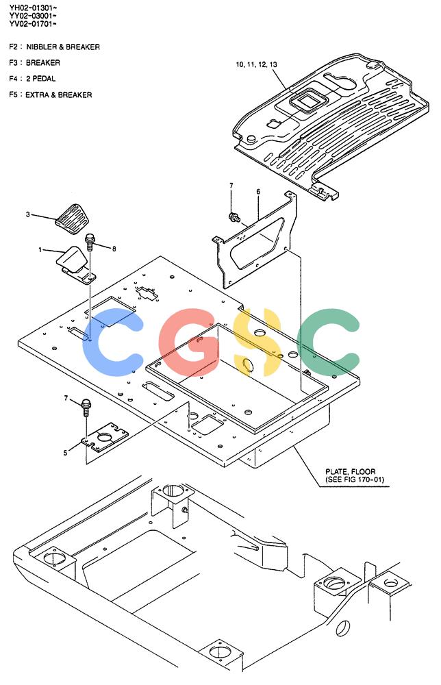 神钢零件查询(ED150) - BLADE RUNNER EXCAVATOR/DOZER BTW YL04-00501 - YL04-00554 (4/03-10/03) (07-008) - PLATE GROUP, FLOOR Kobelco