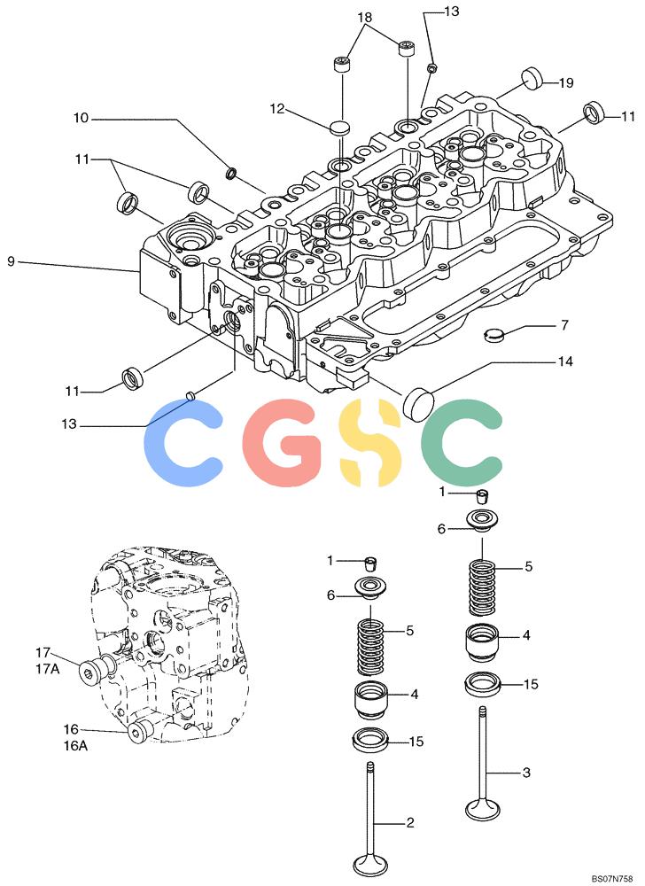 纽荷兰零件查询(D95B) - CRAWLER DOZER TIER 3 (3/08-) (02-24) - CYLINDER HEAD - ASSEMBLY New Holland Constructuion