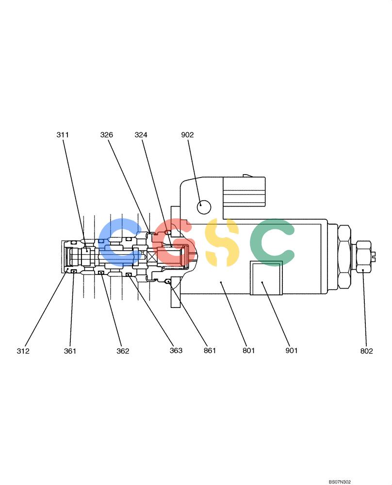纽荷兰零件查询(E135B) - CRAWLER EXCAVATOR TIER 3 - ASN YH05-07001 (N8TA13006) (1/08-) (08-17[00]) - VALVE ASSEMBLY, SOLENOID (YN35V00048F1) New Holland Constructuion