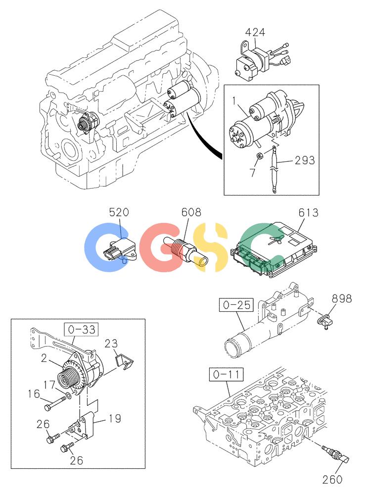 纽荷兰零件查询(E805) - CRAWLER EXCAVATOR TIER 3 (7/06-) (04-060-01[01]) - ELECTRICAL ACCESSORIES - ENGINE New Holland Constructuion