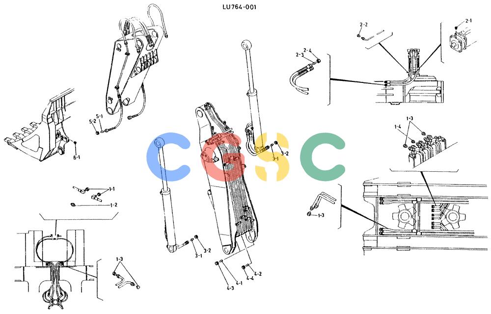 神钢零件查询(K935) - EXCAVATOR BTW L70106 - L70166, LU0067 (1/76-12/03) (07-014) - PARTS TRANSPORT, P/N LU764-001 Kobelco