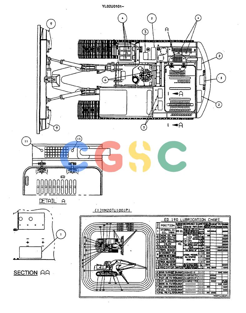 神钢零件查询(ED190LC) - BLADE RUNNER EXCAVATOR/DOZER BTW YL02U0101 - YL03U0135 (1/02-12/06) (05-003[02]) - NAME PLATE INSTAL, P/N YN22TU0001F1 Kobelco