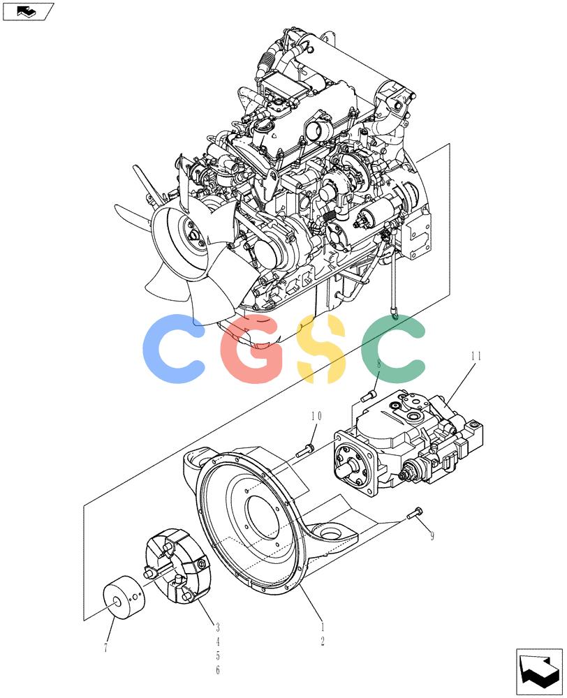 纽荷兰零件查询(E70BSR) - COMPACT CRAWLER EXCAVATOR ASN YT06-18001 (01-015[00]) - POWER TAKE OFF ASSEMBLY New Holland Constructuion