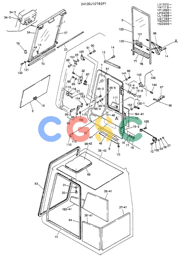 神钢零件查询(K907LC) - MARK II EXCAVATOR ASN YQ0565 (GLOBAL) (1/87-12/03) (02-003[02]) - CAB ASSY (24100J10783F1) Kobelco