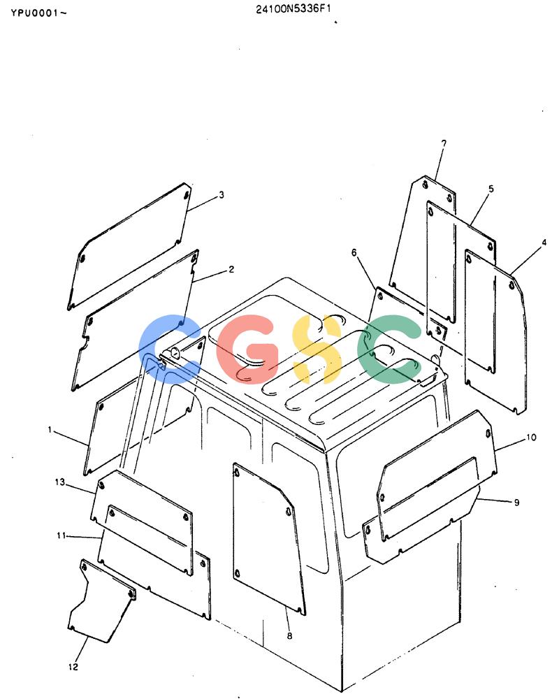 神钢零件查询(MD140BLC) - EXCAVATOR BTW YPU0001 - YPU0300 (1/80-12/06) (08-001) - GUARD ASSY Kobelco