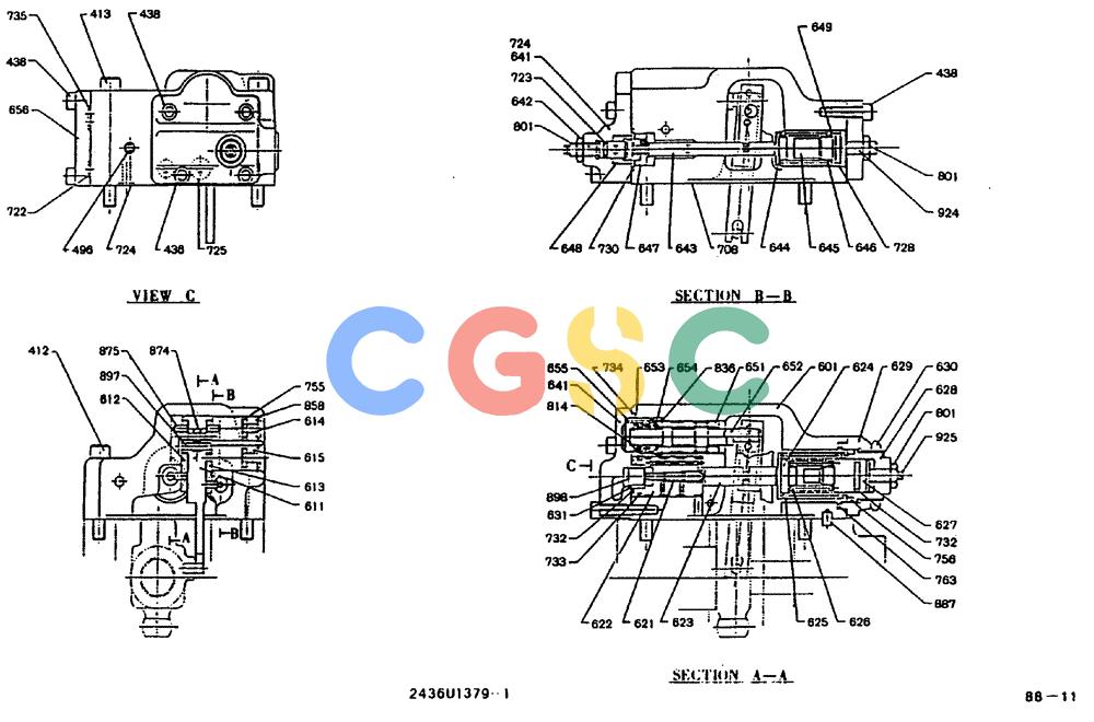 神钢零件查询(MD240BLC) - EXCAVATOR BTW LLU0001 - LLU0300 (1/80-12/06) (11-021) - REGULATOR ASSY 2436U1379F1 Kobelco