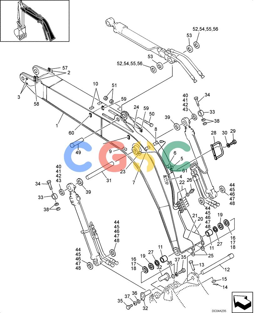 纽荷兰零件查询(EH130) - CRAWLER EXCAVATOR (3/04-) (09 -48[00]) - BOOM ASSY 4.6M (15FT 1IN) New Holland Constructuion