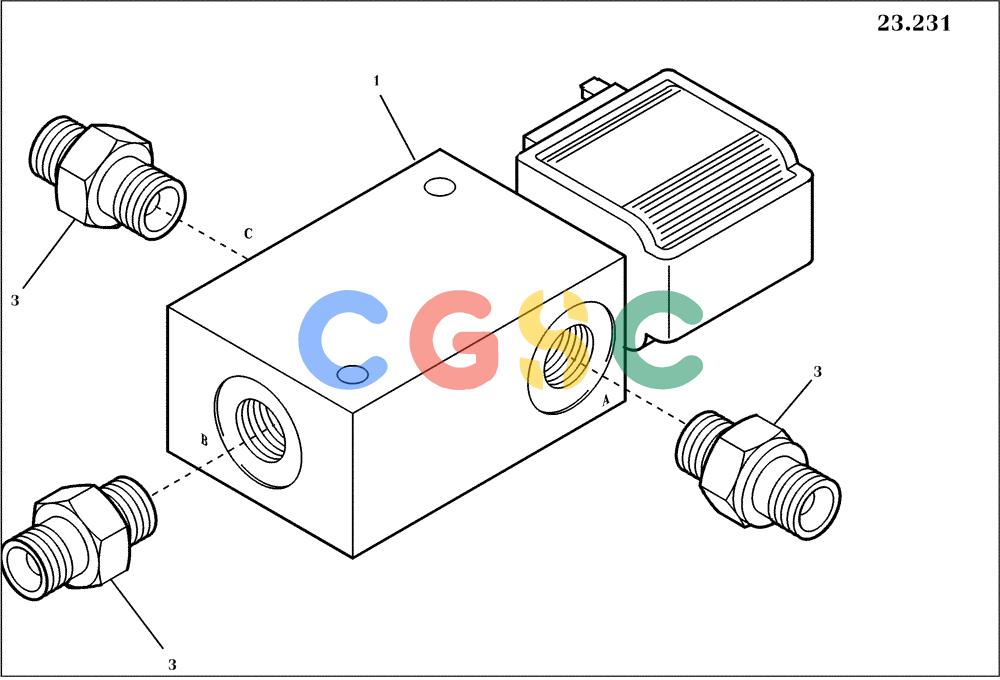 纽荷兰零件查询(EC350) - CRAWLER EXCAVATOR (2/00-) (23.231[002]) - SOLENOID VALVE MOUNTING PARTS (S/N 735003-UP) New Holland Constructuion