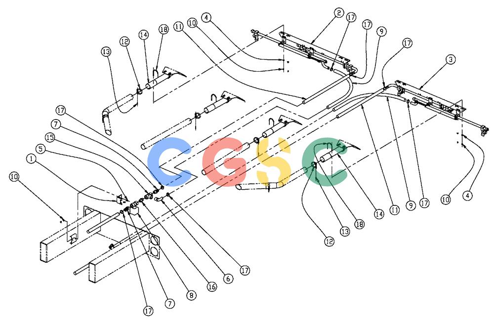 凯斯零件查询(438) - FLEX-AIR APPLICATOR - 2003 (3/03-10/03) (11-009) - WET BOOM, 2.5”, REAR TUBE, 60’ Case Agriculture