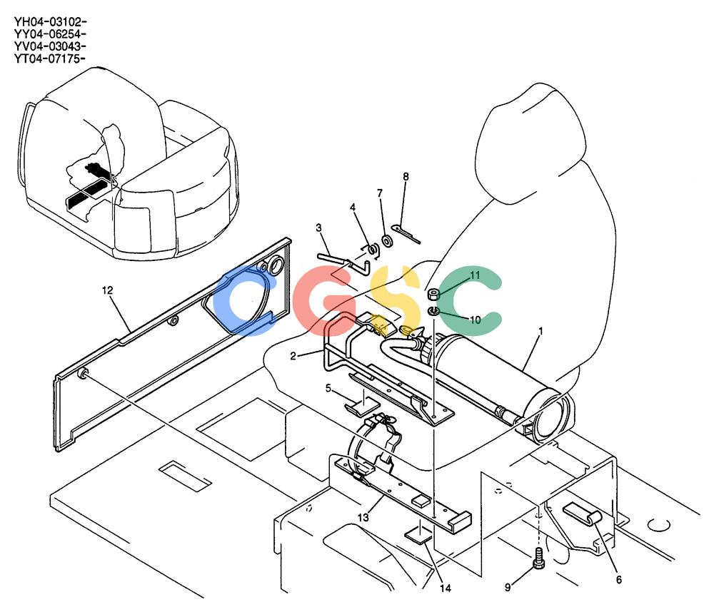 纽荷兰零件查询(E135SR) - CRAWLER EXCAVATOR ASN YY04-06254 (05-005) - EXTINGUISHER INSTAL New Holland Constructuion