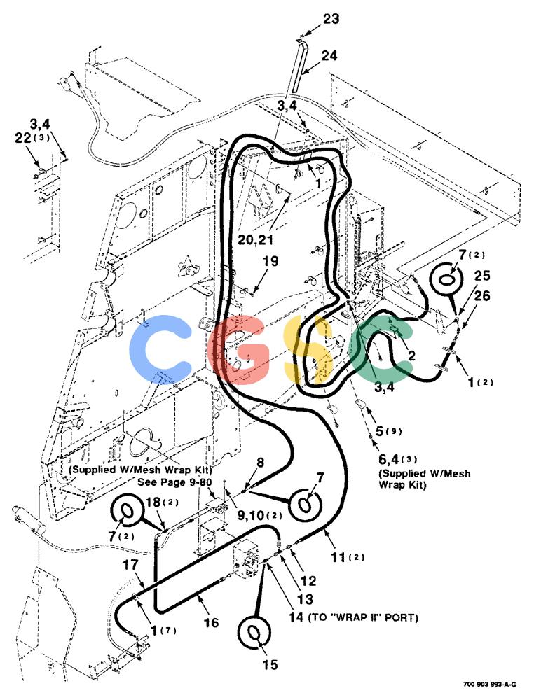 凯斯零件查询(8465T) - CASE IH ROUND BALER W/TRACTOR HYDRAULICS (1/91-12/97) (9-40) - MESH WRAP ADAPTER KIT, SERIAL NUMBER CFH0073272 AND LATER Case Agriculture