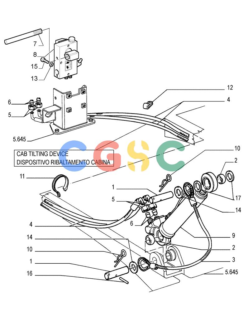 纽荷兰零件查询(FD255) - CRAWLER DOZER (N.A. VERSION) (7/95-) (5.678[01]) - HYDRAULIC JACK New Holland Constructuion