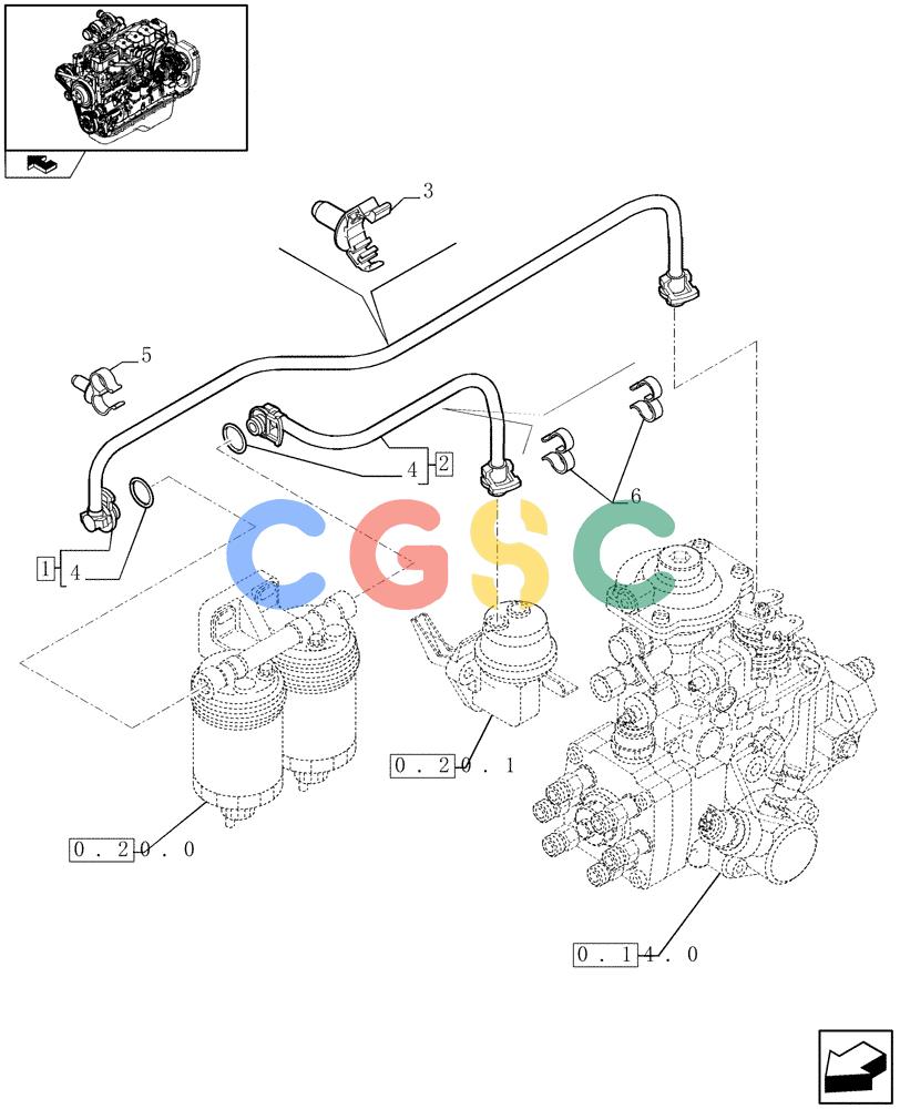 神钢零件查询(F4GE9684B J600) - ENGINE 504116859 - 87050849 (1/07-) (0.20.3) - PIPING - FUEL (2856114) Kobelco
