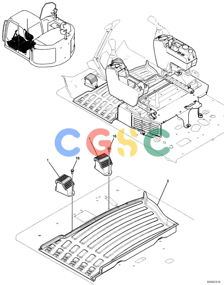 神钢零件查询(ED150) - BLADE RUNNER ACERA SR EXCAVATOR DOZER (TIER 3 ) ASN YL06-01201 (5/08-12/12) (02-21-00[01]) - CONTROLS, OPERATOR (YY03M00093F1), FIGURE 1 OF 2 Kobelco