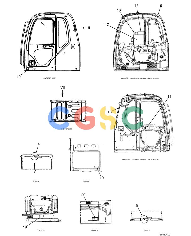 神钢零件查询(ED150) - BLADE RUNNER ACERA SR EXCAVATOR DOZER (TIER 3 ) ASN YL06-01201 (5/08-12/12) (07-03[01]) - NAME PLATE INSTALLATION (CAB) (YY22T00164F2), FIGURE 1 OF 2 Kobelco