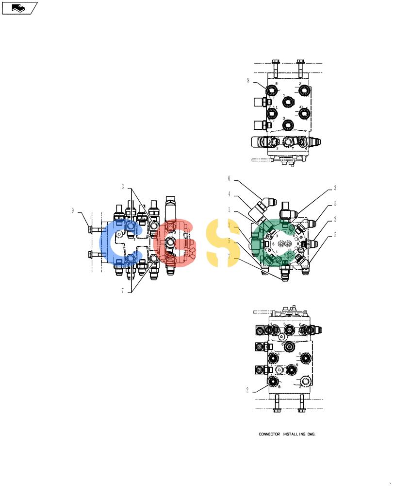 纽荷兰零件查询(E135BSRLC) - CRAWLER EXCAVATOR ASN YH06-08001 (01-039[03]) - CONTROL LINES, MULTI New Holland Constructuion