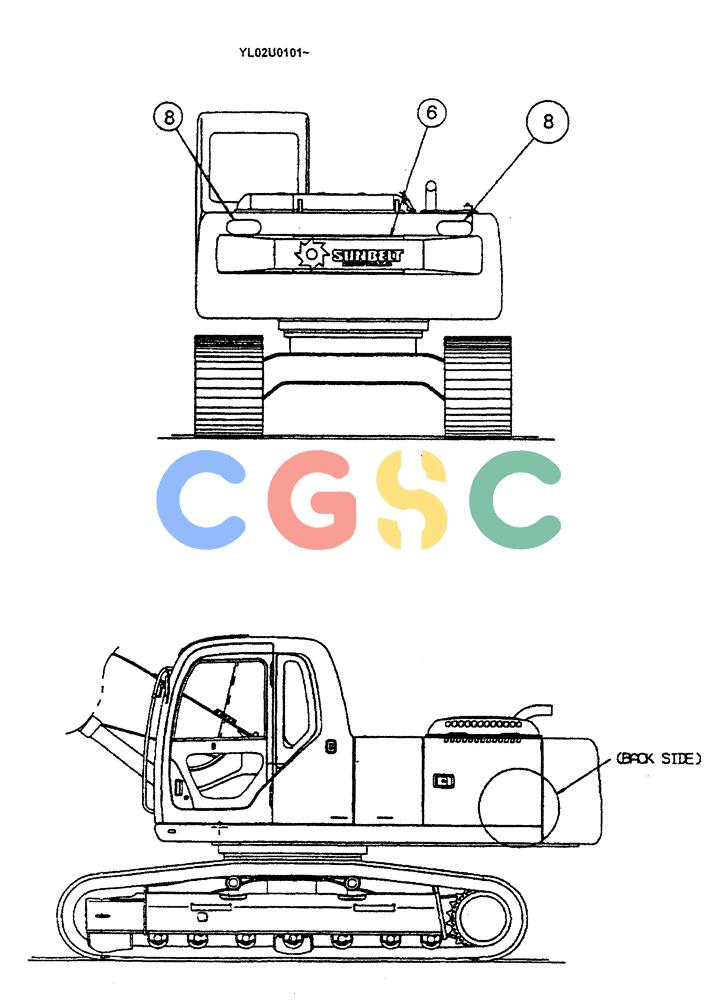 神钢零件查询(ED190LC) - BLADE RUNNER EXCAVATOR/DOZER BTW YL02U0101 - YL03U0135 (1/02-12/06) (05-005[03]) - NAME PLATE INSTAL (SUNBELT) Kobelco