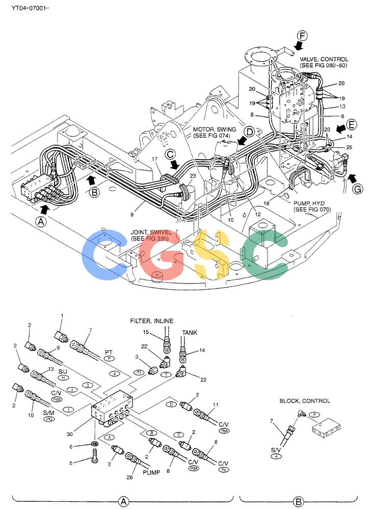 神钢零件查询(BREAKER) - NIBBLER/BREAKER ATTACHMENT - SK70SR-1E/SK70SR-1ES ASN YT04-07001 (9/04-) (01-037[01]) - CONTROL LINES, VALVE (BREAKER, NIBBLER & BREAKER) Kobelco
