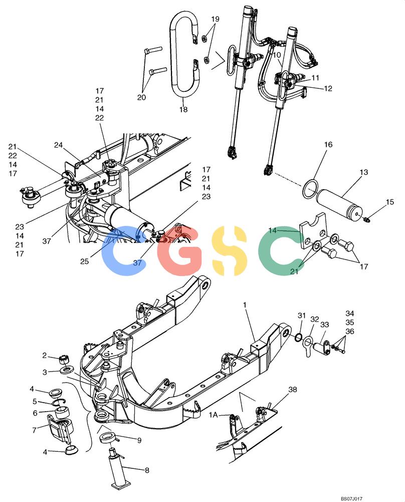 纽荷兰零件查询(D150B) - CRAWLER DOZER TIER 3 (HYDRO) (10/07-) (09-01) - FRAME, LIFT - CYLINDERS, MOUNTING New Holland Constructuion